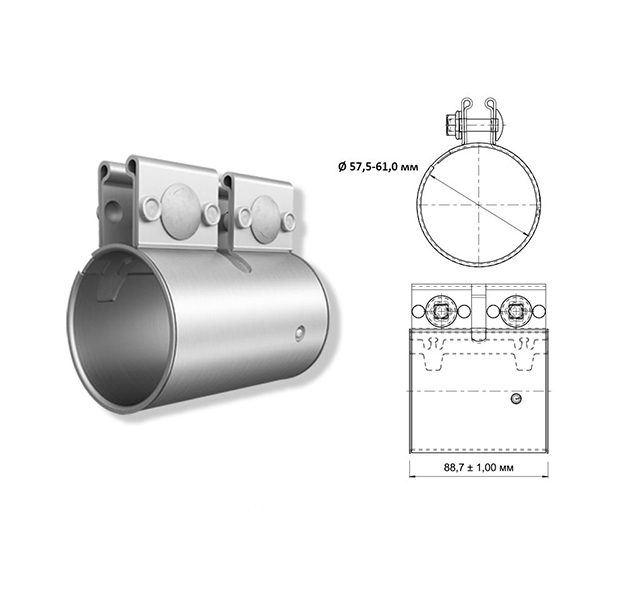 Соединение труб (муфта) NORMA DN60, L88 мм